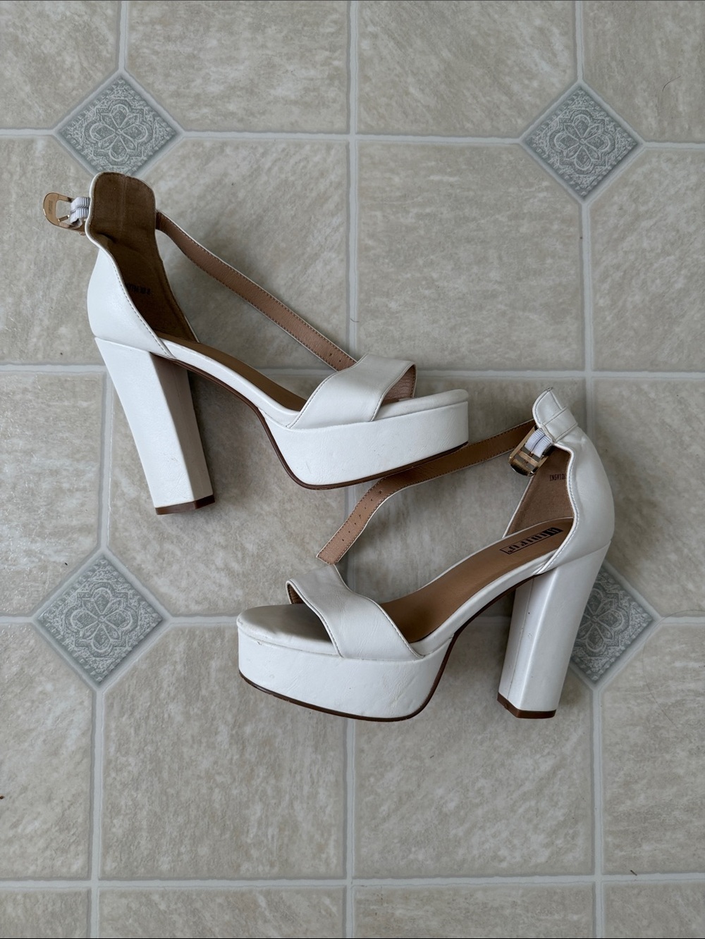 White Block Heel